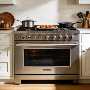 Hyxion Maßgefertigter Ofen mit Vier Gasbrennern, Gasherd mit Backofen und Grill, 6-Brenner-Gaskochfeld mit Backofen und Grill - Product Image 1