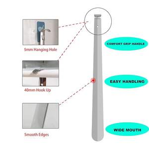 Chausse-pied long en métal - Chausse-pied pour hommes, femmes, enfants, seniors, chausse-pieds de 16,5 pouces de long pour bottes, ou chausse-pieds extra longs - Product Image 5