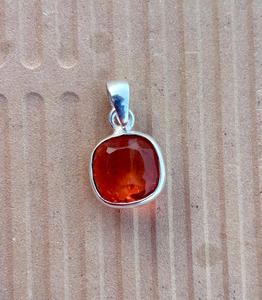 Pendentif saphir orange en argent sterling 925, pendentif belle femme, magnifique pendentif pierre orange. - Product Image 6