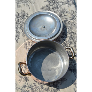 Marmite en cuivre martelé à la main de luxe avec poignées en laiton |   Batterie de cuisine professionnelle de style français, plat à riz pour les mariages - Product Image 3