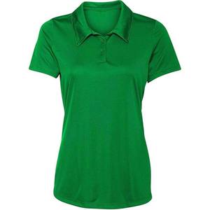 Prix de gros, design personnalisé, tricot 100% coton, manches courtes, col rabattu, séchage rapide, respirant, uni, décontracté, logo frontal, femme - Product Image 1