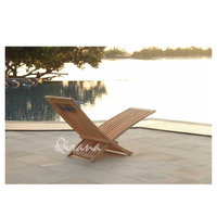 Chaise longue en teck naturel relaxante, lit de soleil inclinable, positions réglables, pliable, pour l'extérieur, salon, villa, confort