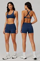 Setelan Yoga Crossback Musim Panas untuk Wanita, Set Legging Pinggang Tinggi, Pakaian Olahraga Cepat Kering dan Bernapas, Pakaian Aktif Yoga Fitness