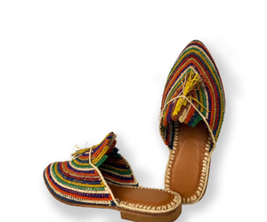 Zapatos de rafia de boda para mujer, mocasines de rafia hechos a mano marroquí, Calzado Artesanal de primera calidad - Product Image 1