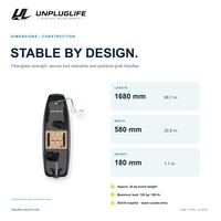 Planche de surf électrique UNPLUGLIFE RIDE 12 PRO 12 kW en fibre de verre avec batterie de 6,3 kWh