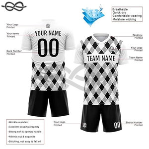 Chemises de football de sport T-shirt maillot de football rétro à sublimation personnalisée Uniforme de football pour hommes Numéro de nom du joueur - Product Image 4