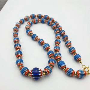 Perles de verre Chevron bleu d'inspiration vénitienne antique perles rayées multicouches pour bijoux artisanat cristal au chalumeau en gros - Product Image 4