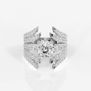 14K <b>Gold</b> Moissanite Diamond <b>Cocktail</b> <b>Ring</b> Portuguese Cut Elegant Portuguese Cut Moissanite Diamond <b>Cocktail</b> 14K <b>Gold</b> <b>Ring</b> - Product Image 6