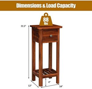 โต๊ะข้างทำจากไม้แท้พรีเมี่ยมพร้อมชั้นเก็บของอเนกประสงค์ดีไซน์เรียบง่ายสำหรับห้องนั่งเล่นห้องอาหาร - Product Image 3