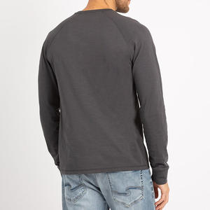 New Arrival <b>Men</b> Casual <b>Long</b> <b>Sleeve</b> <b>Henley</b> T Shirt Blank Custom Logo Front Plus Size Breathable Slim Fit Cotton Bamboo Fiber - Product Image 5