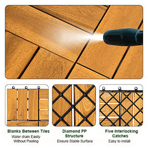 Article très populaire GWV-122022 carrelage en bois massif à texture de plancher pour la décoration de la maison carrelage de sol pour balcon/entrée - Product Image 5