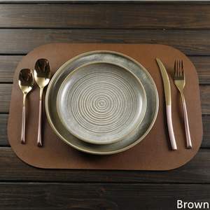 High End Designer Leather Handmade Dining Table Mat Double-Sided Eco-Friendly <b>Placemat</b> Best Quality Customisation - Product Image 2