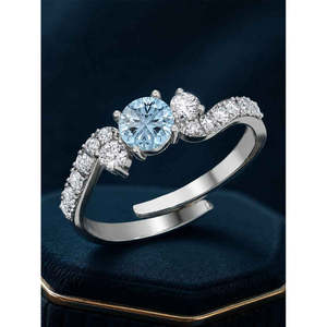 NOVAMART Fine Buy Premium 925 Pure Sterling Silver <b>Rings</b> for Women Rhodium Plated with <b>Diamond</b> Statement Men's <b>Ring</b> Jewelry Whol - Product Image 2