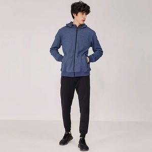 Sudadera con capucha y cremallera completa para hombre de alta calidad, ropa de calle de algodón polar de gran tamaño en blanco para invierno con logotipo de cremallera OEM - Product Image 3