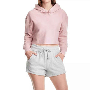 Sudaderas con capucha recortadas de manga larga de algodón 100% para mujer con logotipo personalizado Sudaderas de invierno al por mayor - Product Image 2