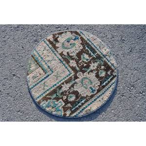 Handmade Traditional Green Blue 1.9x1.9ft Turkish <b>Rug</b> Large Area Abstract Pattern Rectangle <b>Rugs</b> for Bedroom Hallway <b>Bedside</b> Use - Product Image 3