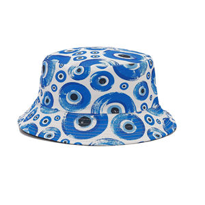 Chapeaux seau compressibles unisexes réversibles de marque de distributeur à bas prix Chapeau seau à logo personnalisé de couleur noire - Product Image 1