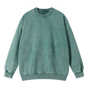 Último diseño O cuello mangas completas 100% algodón peso pesado transpirable Casual personalizado Color sólido Unisex sudadera - Product Image 4