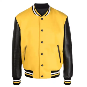 OEM Wholesale High Quality Varsity Jacket for Men Custom Logo Embroidery Vintage Style with Leather Sleeve XS Size - Product Image 2
