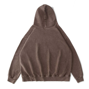 Nouveaux hommes surdimensionnés 100% coton en détresse hommes à capuche goutte épaule rétro marque de mode coton lavé lâche hommes sweats à capuche - Product Image 2