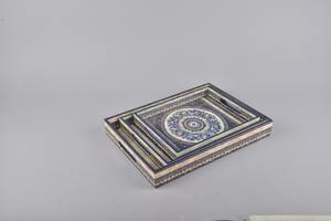 Handicrafts Rectangular Shape Bone Inlay Tray Home Decorative Tray for Coffee Table Unique Pattern Try Bone Craft - Product Image 4