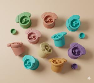 Set mangkuk makan lambat hewan peliharaan silikon ramah lingkungan, Set makanan anjing antiselip kuat dalam ruangan/luar ruangan - Product Image 4