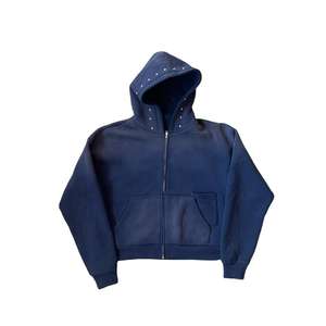 Sweat à capuche personnalisé d'usine 500 Gsm coton poids lourd Logo personnalisé strass soleil décoloration lavage sweats à capuche hommes - Product Image 6