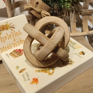 Escultura abstracta hecha a mano Interior decorativo sólido vinculado anillos Navidad y vacaciones decorativo vinculado cadena Metal artesanías - Product Image 5