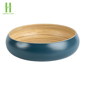 Cuenco para servir ensalada de bambú biodegradable ecológico, juegos de regalo de cocina de fibra hechos a mano para frutas o ensaladas de Vietnam - Product Image 5