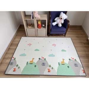 Alfombra de juego para bebés XPE de un solo lado, 200x140x0,8 cm, enrollable, impermeable, espuma no tóxica, nubes, Montañas - Product Image 3