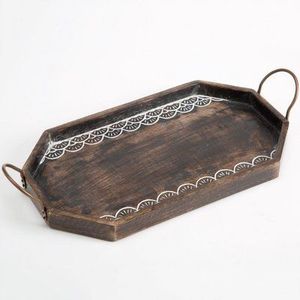 Organisateur de plateau de service en bois fabriqué à la main de qualité supérieure pour la maison cuisine Restaurant bureau Table à manger plateau de service décoratif - Product Image 3