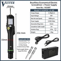 Tournevis électrique sans balais VASTER 36V, couple 3-20kgf.cm, 1000 tr/min, PH2, embout hexagonal 1/4, avec alimentation 150W, ESD, vente en gros usine
