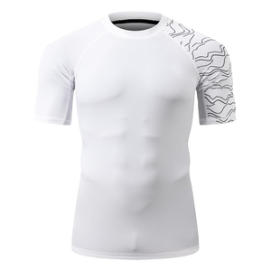 High Demanding Rash Guards For Adults Custom Solid White <b>Arm</b> <b>Sleeve</b> Sublimation Printed Gym Wear <b>Compression</b> T-Shirts on Sale - Product Image 1