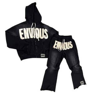 Pantalones Deportivos de Invierno para Hombre, Unisex, con Capucha, Logotipo Personalizado, 100% Algodón, Dobladillo Crudo, Secado Rápido, Transpirables y Ligeros - Product Image 4