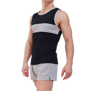 Camiseta sin mangas de entrenamiento informal para hombre hecha a medida, ropa de gimnasio de poliéster/algodón de secado rápido transpirable - Product Image 2