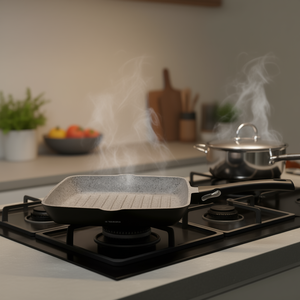 กระทะย่างอะลูมิเนียมเคลือบกันติด AMBIZIOSA ขนาด 28x28 ซม. สีดำและสีเทาหิน รุ่น WL758BCGRTG สำหรับชุดกระทะย่าง Tognana - Product Image 3