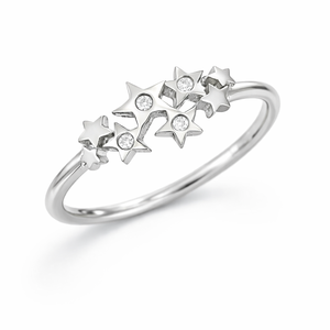 Bague éternelle en diamant étoile scintillante céleste, diamant de laboratoire, bague étoile, or massif 10 carats, alliance, cadeau élégant pour elle - Product Image 2