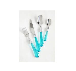 Juego de 2 cubiertos de acero inoxidable con textura ultra pulida impresa Mango ligero de acero espejado a muy buen precio - Product Image 5