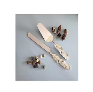 Juego de servidor de pasteles, bandeja de decoración de boda, placa Base, Té alto, mango de pastel plateado, herramienta de diseño, acero inoxidable de lujo - Product Image 1