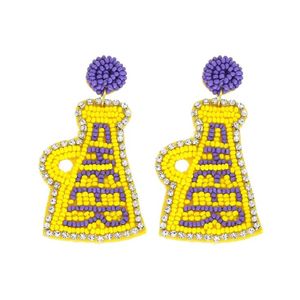 Game Day Handwork Broderie perlée Boucles d'oreilles CHEER Stylish Fancy Elegant Jewelry & Premium Luxury Designer Beautiful For Girl - Product Image 1