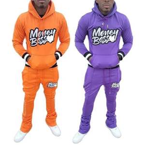 ชุดเซ็ตเสื้อฮู้ดและกางเกงจ็อกเกอร์ผ้าหนาน้ำหนักมากสำหรับผู้ชาย ระบายอากาศได้ดี เหมาะสำหรับฤดูหนาว รับผลิตตามสั่งขายส่ง OEM - Product Image 1