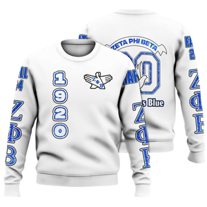 Sudadera con cuello redondo para mujer Zeta Phi Beta 1920, azul, con letras griegas bordadas - Product Image 3