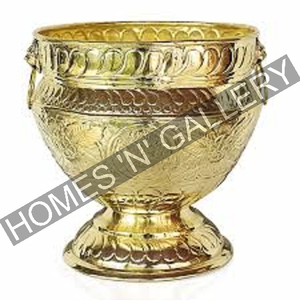 Handcrafted Metal Planter Pots Vintage Engraved Brass for Indoor & Garden Multiple Sizes & Rounded Shape Home <b>Flower</b> Displays - Product Image 1
