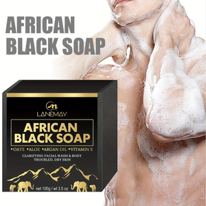 Savon Noir Africain Naturel Anti-Taches et Cicatrices d'Acné, à la Vitamine E, Avoine, Aloès et Huile d'Argan pour le Traitement de l'Acné - Meilleures Ventes - Product Image 3
