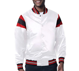 Chaqueta Universitaria de Satén de Dos Tonos, Precio Económico al por Mayor 2026, Chaqueta de Béisbol de Satén con Bordado Personalizado, Chaqueta Universitaria y Escolar - Product Image 2