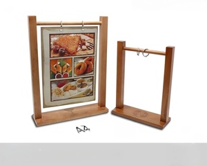 Divris Rustic Wooden Menu Hanger Rectangle Durable Elegant Indoor <b>Table</b> Display for Restaurant and Wedding - Product Image 6