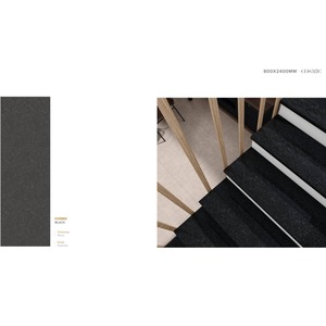 กระเบื้องแผ่นพอร์ซเลนขนาด800x2400x15มม. ประกายสีดำแกะสลักสำหรับห้องน้ำดีไซน์หินที่ผ่านการเผาแล้วขนาด80x240ซม. - Product Image 4