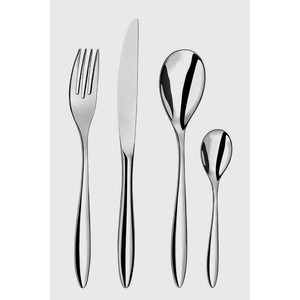 Cubiertos de acero inoxidable de diseño Simple más barato de alta calidad, elegante cuchara, cuchillo, tenedor, juego de cubiertos, acabado plateado para Hotel y hogar - Product Image 5