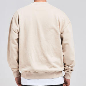 Jersey de algodón de lana de rizo francés suéter lavado ácido Unisex cuello redondo de gran tamaño Vintage cuello simulado sudadera para hombres - Product Image 6