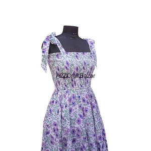 Robe moulante pour femmes indiennes pour la plage fête main bloc imprimé avec gland bouton décor taille naturelle robe de chambre - Product Image 3